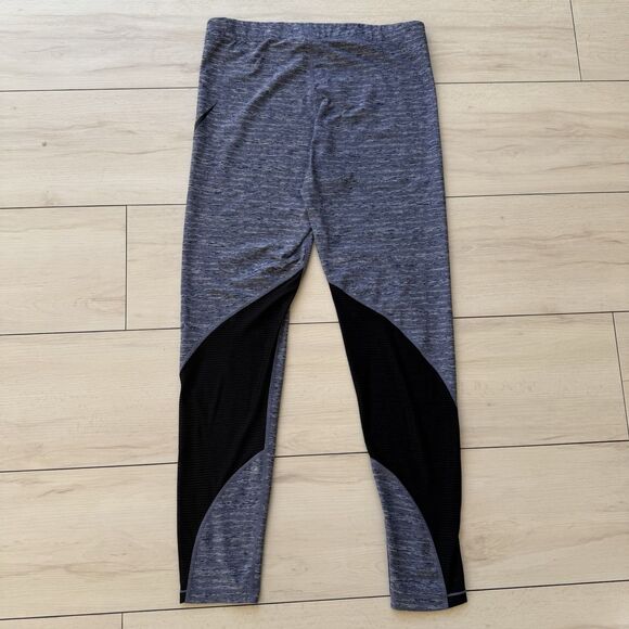 Nike Pro Leggings Heathered Blue Gray Black Mesh Paneled Women’s XL Big Swoosh - Picture 8 of 11